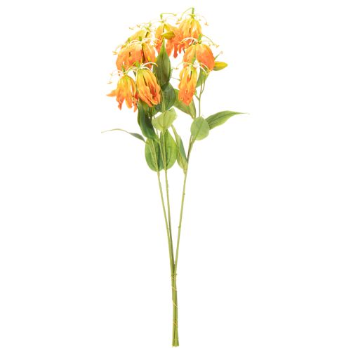 Kunstig Gloriosa oransje blomst med lange stilker til vaser 80 cm 3 stk | Floristik24.no