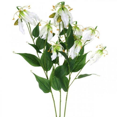 Floristik24 Kunstlilje, blomsterdekorasjon, kunstig plante, silkeblomst hvit L82cm 3stk