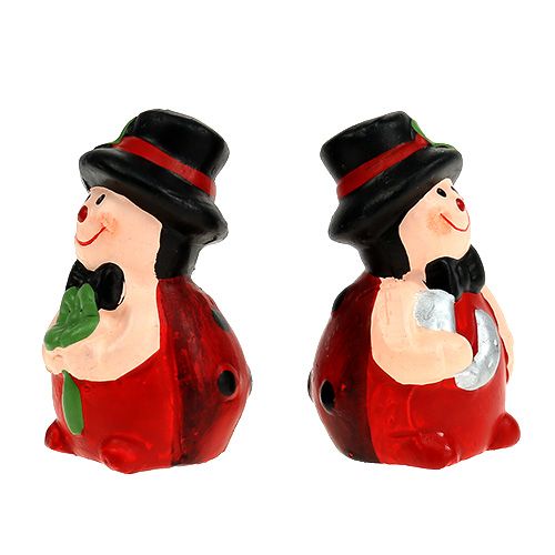 Floristik24 Lucky Charm keramikk bille 6cm rød 12stk