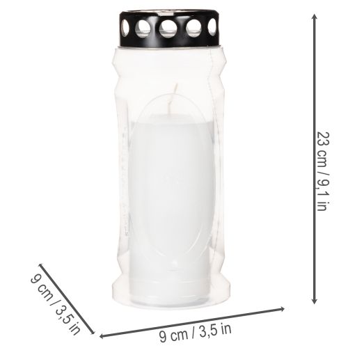Gravlykt med svart lokk 23 cm | Floristik24.no