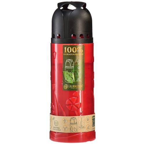 Gravlys rød vegetabilsk olje ICP-lys til minne H24cm