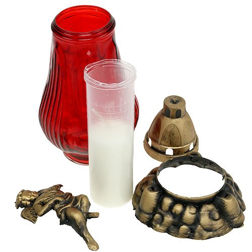 Floristik24 Gravlys glass Ø14cm H28cm 4stk