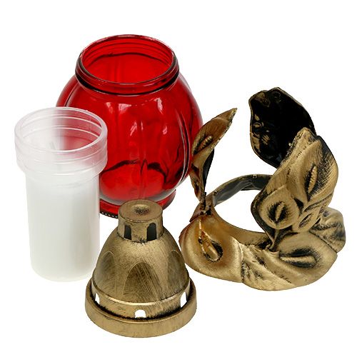 Floristik24 Grav lys rød Ø12,5cm H19,5cm 6 stk