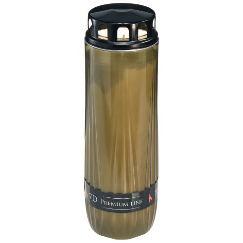 Floristik24 Gravlys grå sort kirkegårdslys 7 dager H24cm