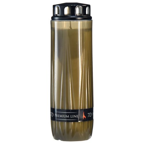 Floristik24 Gravlys grå sort kirkegårdslys 7 dager H24cm