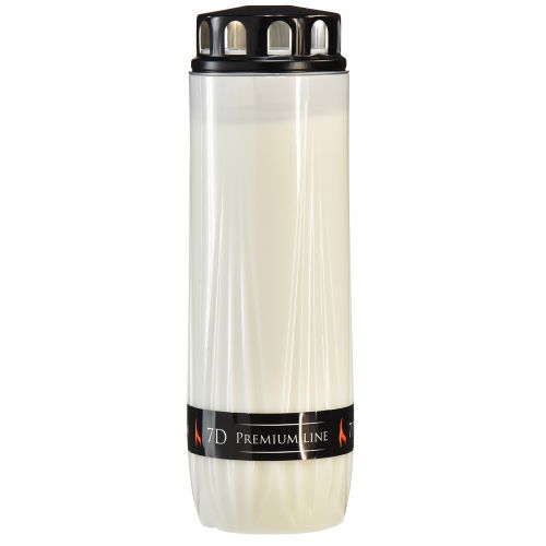 gjenstander Gravlys hvitt lokk svart brenntid 7 dager H24cm