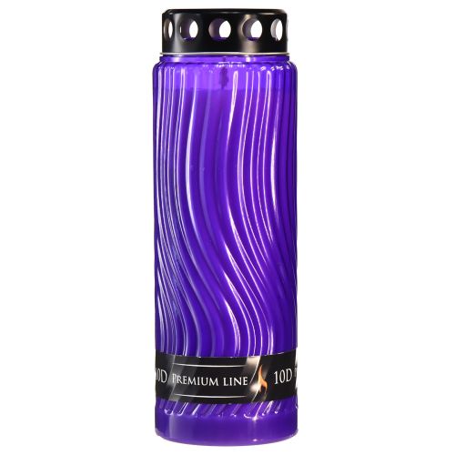 Floristik24 Gravlys lokk motiv blomst sort lilla Ø9cm H27cm