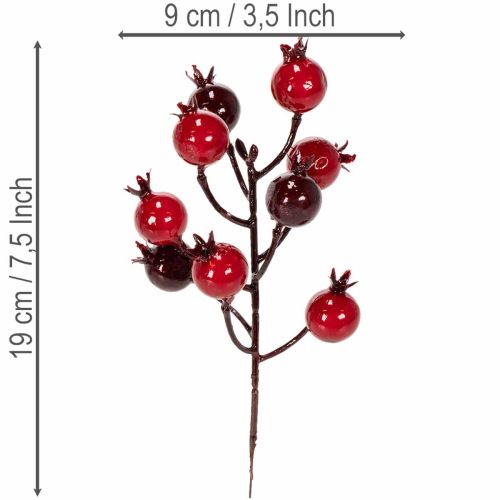 Kunstig granateplegren med forgrenende stilker som vasedekorasjon, 19 cm, 4 stk. | Floristik24.no