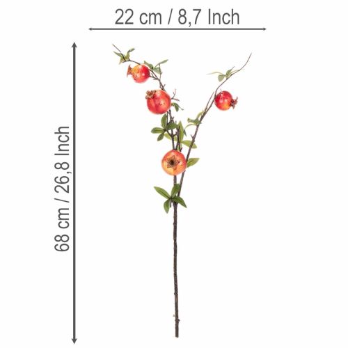 Kunstig granateplegren som fruktgren til borddekorasjon, 68 cm | Floristik24.no