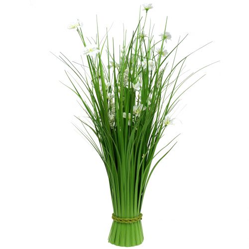 Gressklase med hvite blomster 70 cm