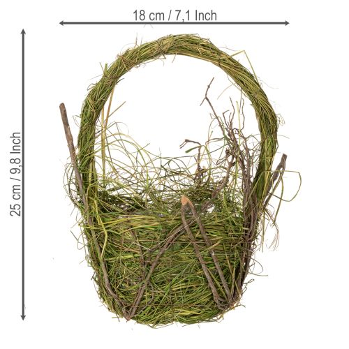 gjenstander Påskekurv, naturlig design, håndkurv for festlig hjemmedekorasjon, 25 cm