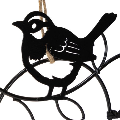 gjenstander Hengende dekorasjon metalldekorasjon fugler svart fôringsstasjon 18×22,5 cm 3 stk