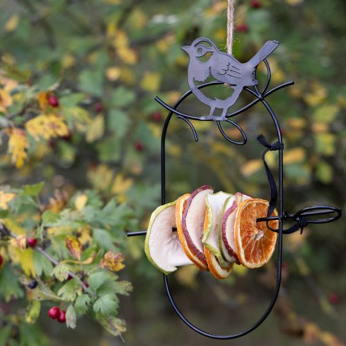 gjenstander Hengende dekorasjon metalldekorasjon fugler svart fôringsstasjon 18×22,5 cm 3 stk