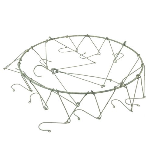 gjenstander Hengende dekor metall dekorativ ring med 12 kroker grå Ø38cm H14cm