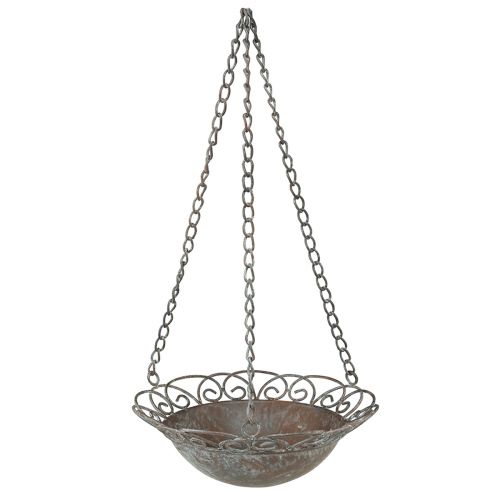 Hengende dekorskål metall for oppheng av brunhvit Ø24,5/28cm