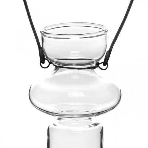 gjenstander Miniglassvaser hengende vase metallbrakett glassdekor H10,5cm 4stk