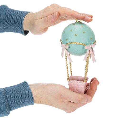 gjenstander Ballongdekorasjon, varmluftsballong som en original gaveidé eller blikkfang hjemme, 19 cm