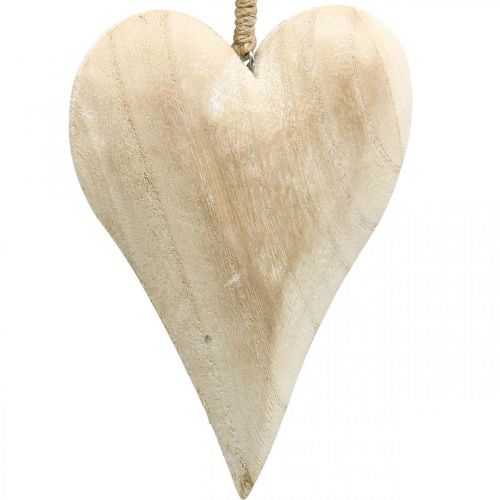 gjenstander Hjerte av tre, dekorativt hjerte til oppheng, hjertedekor H16cm 2stk