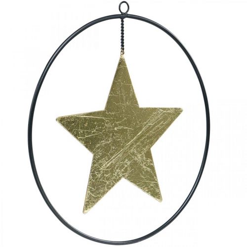 gjenstander Julepynt stjerneheng gull sort 12,5cm 3stk