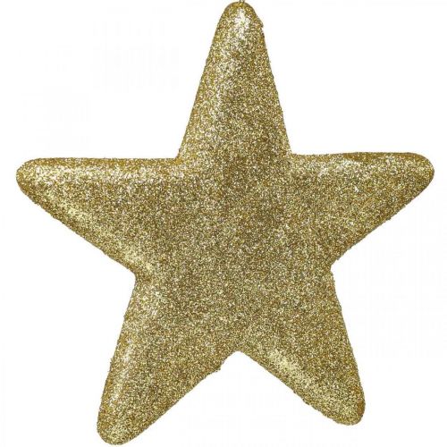 gjenstander Julepynt stjerneheng gylden glitter 18,5cm 4stk