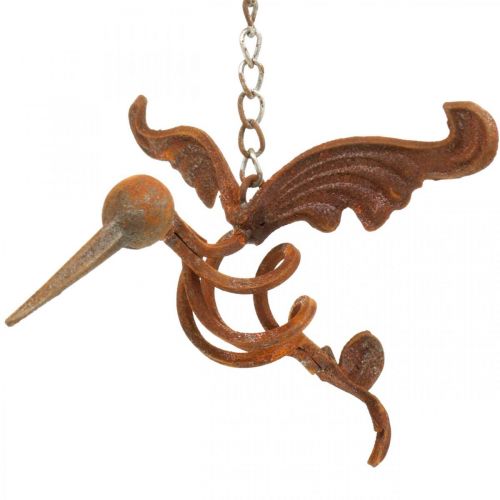 gjenstander Hummingbird hage dekorasjon patina metall fugl til oppheng 24×19cm