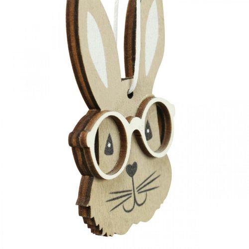 gjenstander Treanheng kanin med briller gulrot brun beige 4×7,5cm 9stk