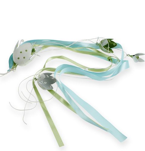 Floristik24 Dekorativ henger med metallblomster og bånd 90cm