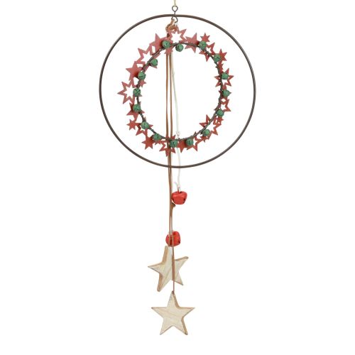 gjenstander Hengende dekorasjon Julepynt ring metall tre vintage Ø19cm