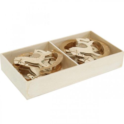 Floristik24 Deco Gyngehest Julemetall Krembrun 6stk