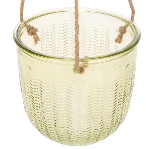 Hengende glasspotte, dekorativ glasspotte, retrostil, grønn/brun, 14,5 cm, 2 stk. | Floristik24.no