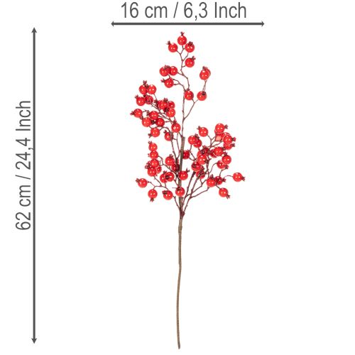 Kunstig nypegren med skinnende bær, 62 cm | Floristik24.no