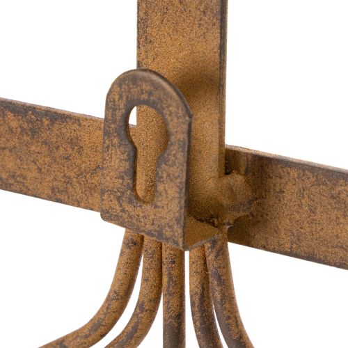 Krokskinne for hageredskaper, hagepynt, rive, spade og hakke; metallkledningsstativ laget av rustent metall, L33,5 cm | Floristik24.no