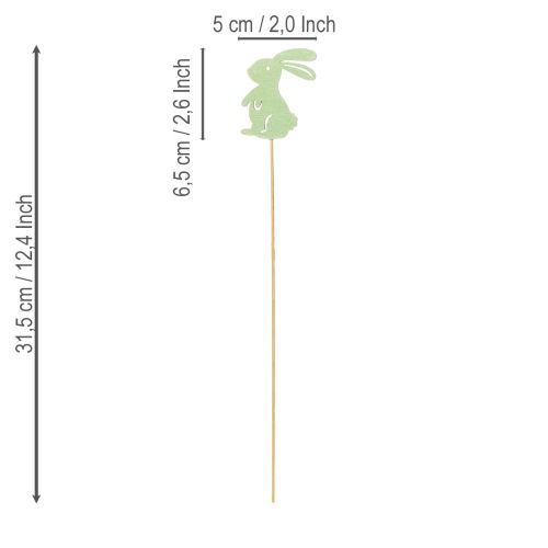 gjenstander Dekorative kaniner på pinne som grafiske detaljer for bord og blomsterkasser, 31,5 cm, 16 stk.