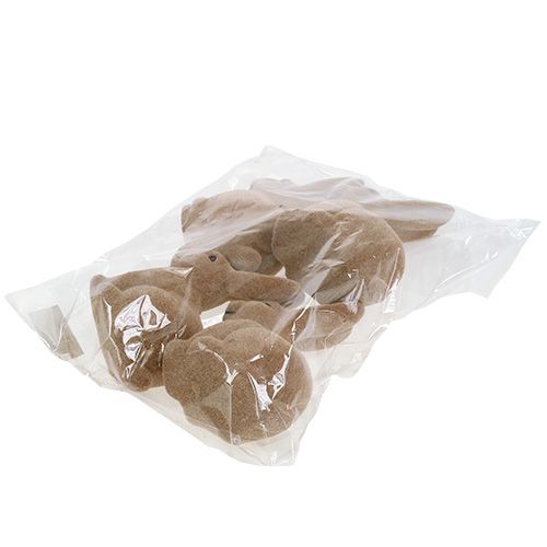 Floristik24 Bunny strømmet brun 15,5cm 4stk
