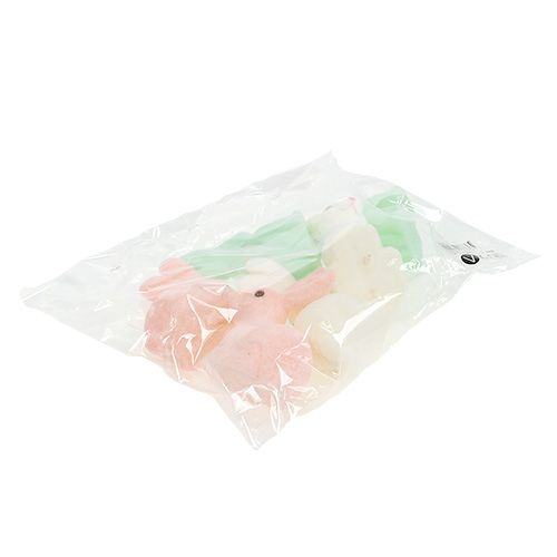 Floristik24 Bunny strømmet 10,5 cm pastell 6stk