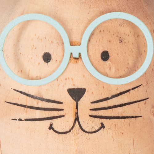 gjenstander Dekorative trefigurer av kaniner med ansikter for lekne detaljer på bord og hyller, 14 cm, 3 stk.