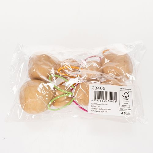 gjenstander Dekorativ trefigur av kanin med ståltrådører til moderne påskepynt, 11 cm, 4 deler