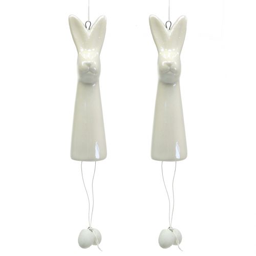 Floristik24 Kanin til å henge hvit 10cm 6stk