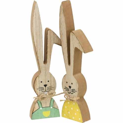 Glad kanin dekorasjon, vår, påskehare par, tre dekorasjon til å sette H19cm 6stk