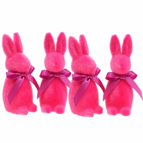 Floristik24 Bunny strømmet rosa 16cm 4stk