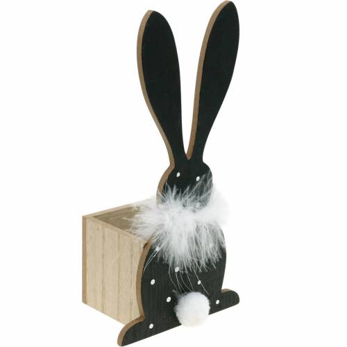 Bunny planter boks fjær boa svart, hvit prikket påskehare