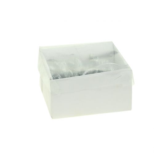 Floristik24 Bunny å henge sølvglitter 5cm 8stk