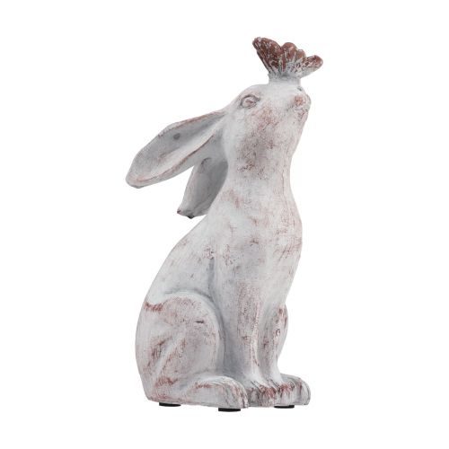 Floristik24 Kanin sittende sommerfugldekor i kunststein 14×10,5×26cm