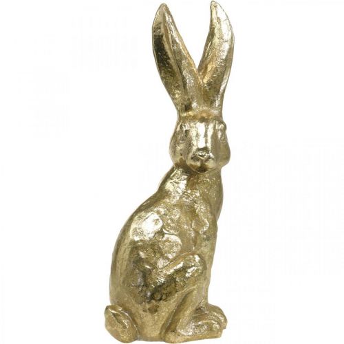 Floristik24 Pynt kanin stor påskehare sittende gull 22×17×51,5cm