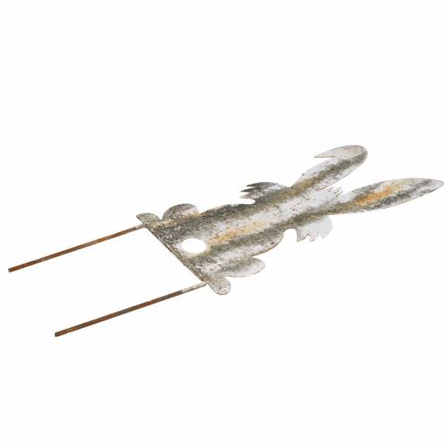 Floristik24 Påske dekorasjon kanin til å stikke rust bjørk utseende metall 16,5 × 32 cm