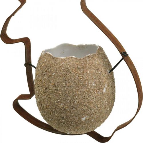 Floristik24 Kanin dekorasjon for oppheng, metall kanin med egg, eggeskall for planting patina 3 stk.