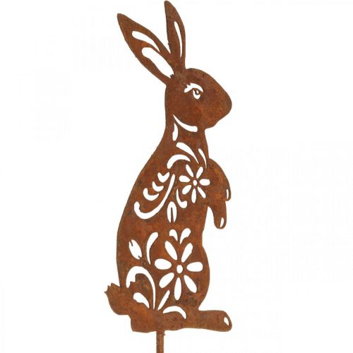 gjenstander Hage Stake Rust Bunny Blomstermønster Hagepynt Påske 9×15cm