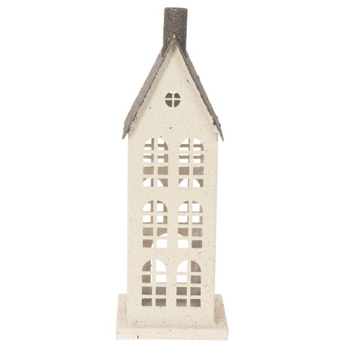 Dekorativt metallhus med vinduer og peis, 28 cm | Floristik24.no