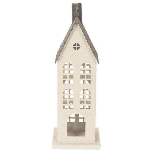 Dekorativt metallhus med vinduer og peis, 28 cm | Floristik24.no