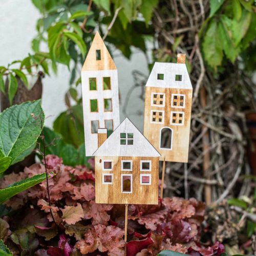 Floristik24 Husdekorasjon plugg tre natur, hvit tre dekorasjon H12.5 / 17.5 / 20cm 6stk